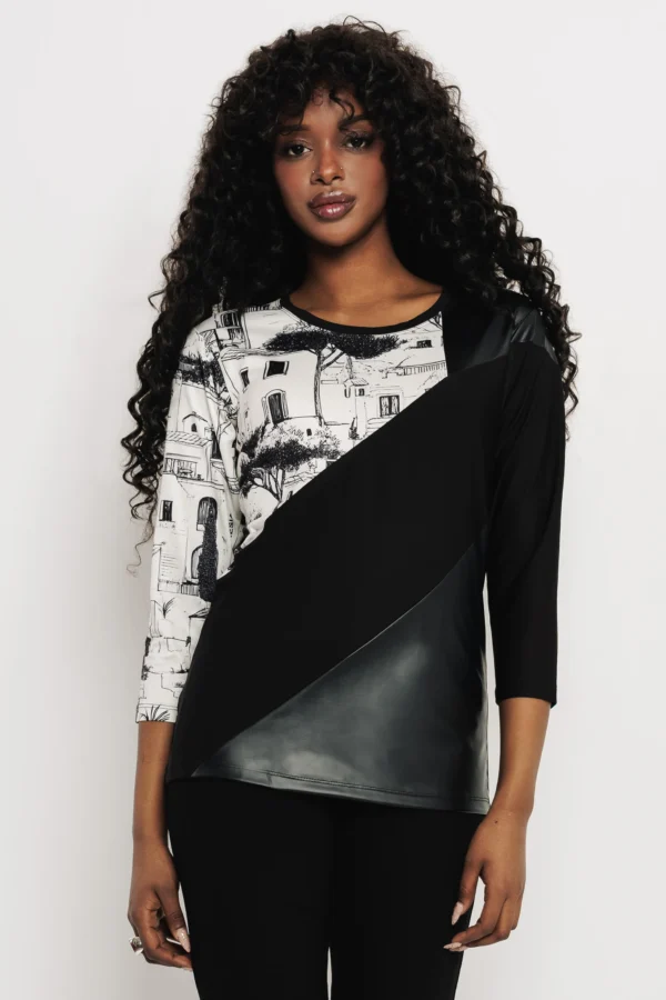 AMNESIA női felső – Mintás/Fekete