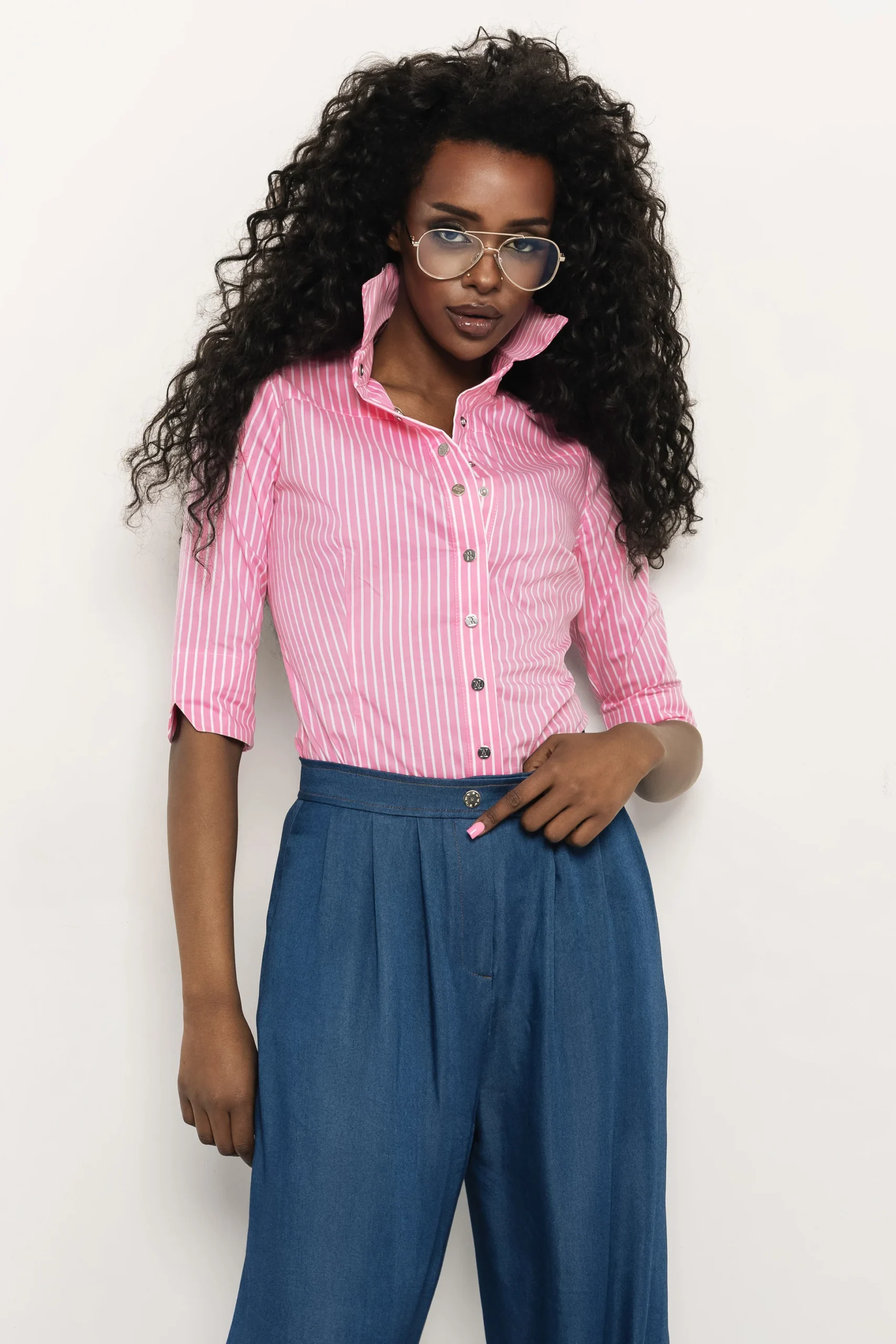 Eskelina Body Rózsaszín Csíkos