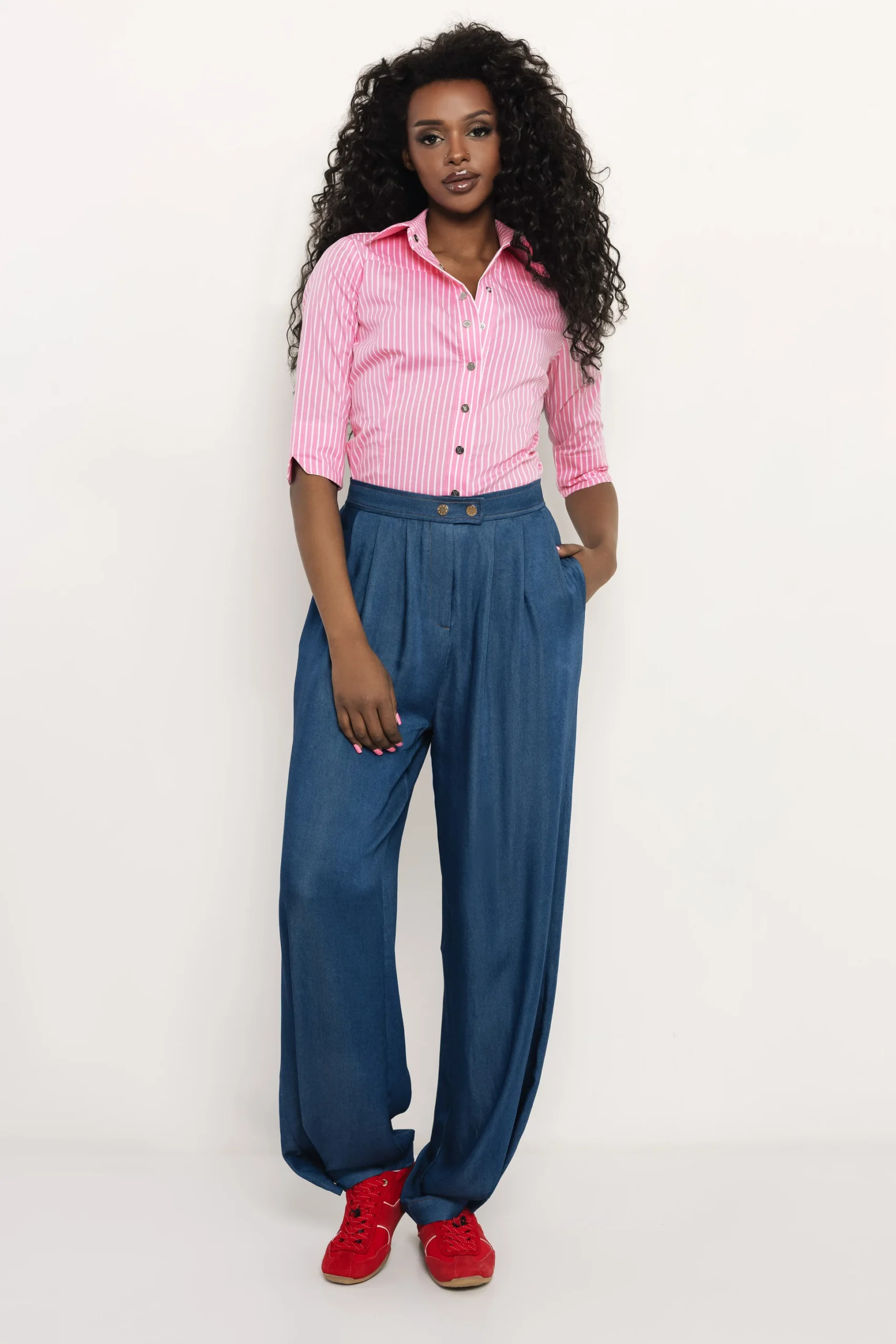 Eskelina Body Rózsaszín Csíkos