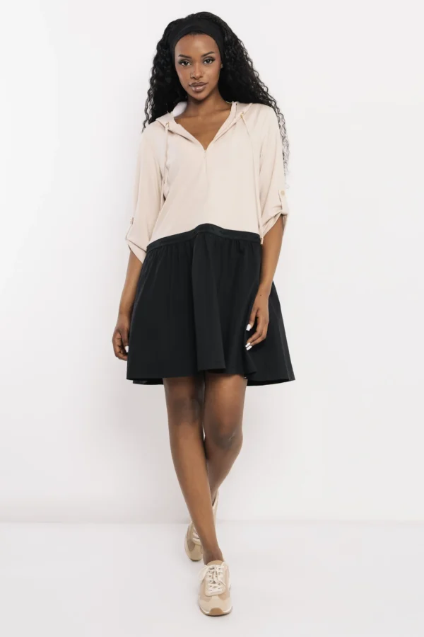 AMNESIA női ruha – Fekete/Bézs