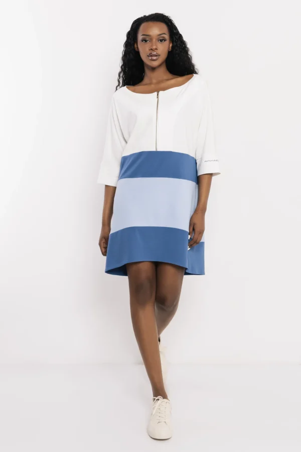 AMNESIA női tunika – Ekrü/Világoskék/Sötétkék