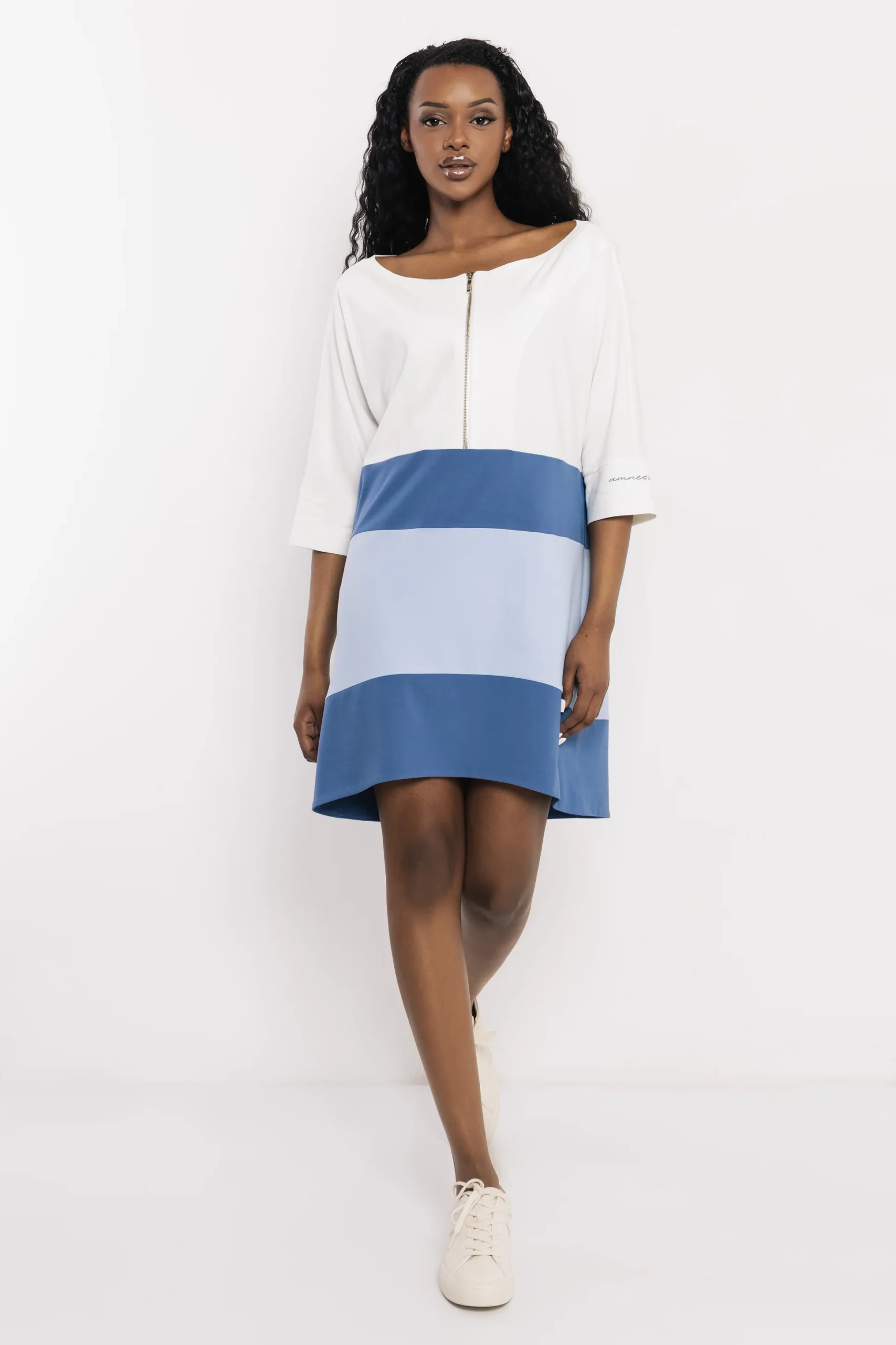 Lenga Tunika Ekrü/Világoskék/Sötétkék