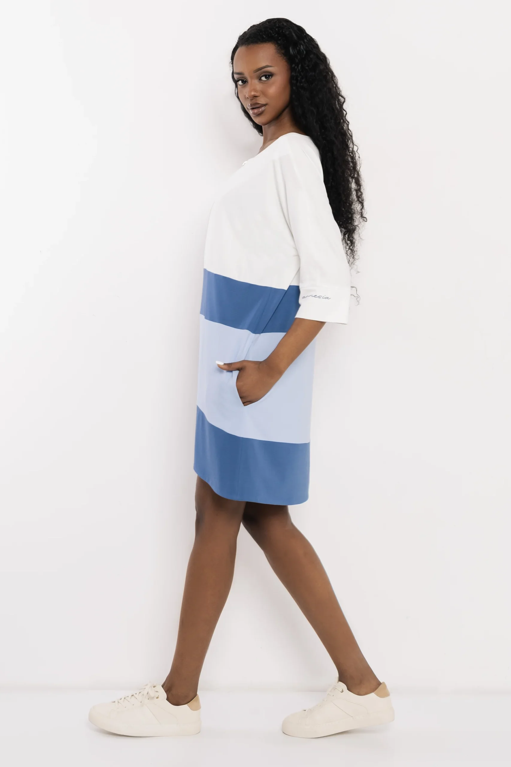 Lenga Tunika Ekrü/Világoskék/Sötétkék