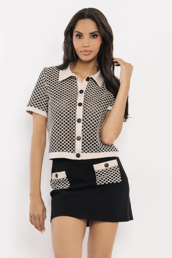 AMNESIA női felső – Homok/Fekete