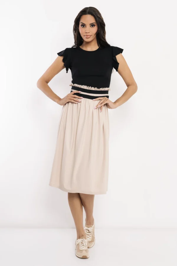 AMNESIA női ruha – Fekete/Homok